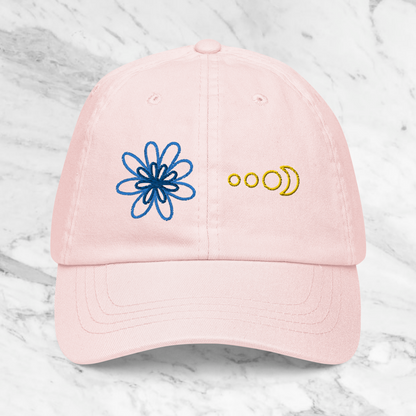 Gorra tono pastel.